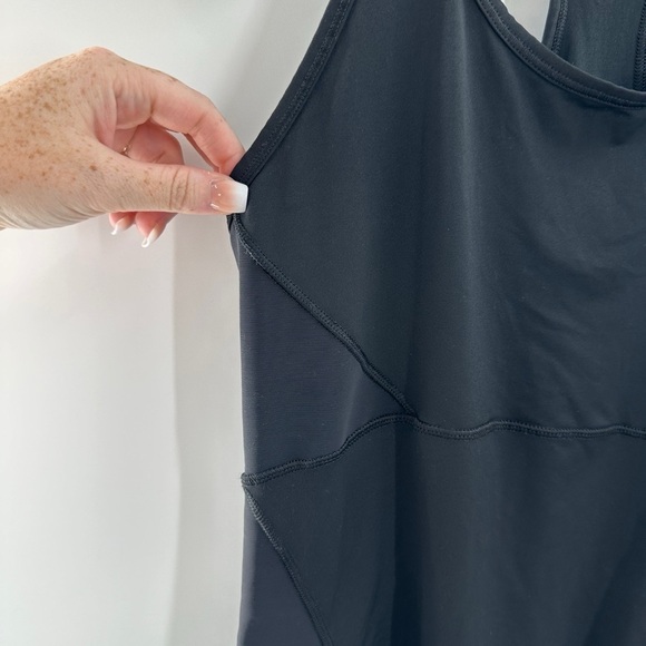 Athleta Workout Razorback Black Tank Top with Ruched Sides - Picture 4 of 6